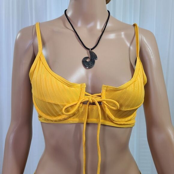 Yellow Bikini Ribbed Fabric Small - Picture 3 of 11